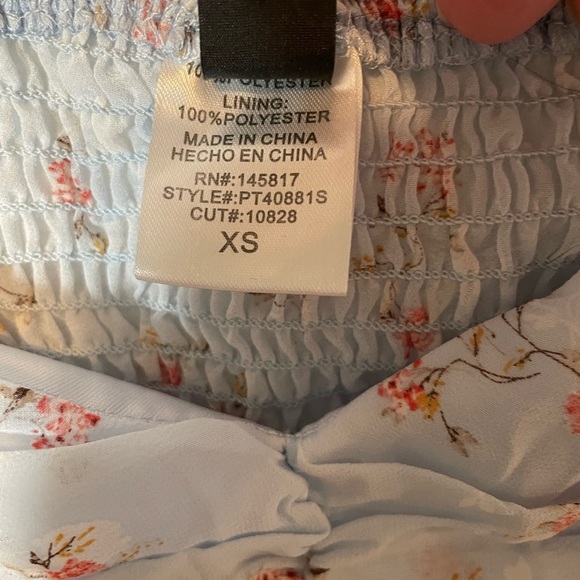 Windsor Sheer Crop Floral Blue Women's Blouse - Picture 6 of 8